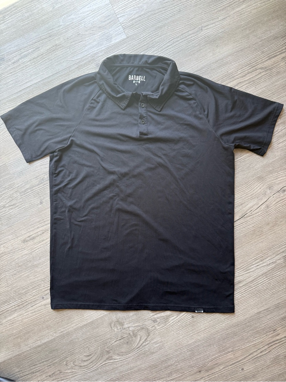 Barbell Apparel Polo Shirt Mens L Black Performance Raglan Athletic